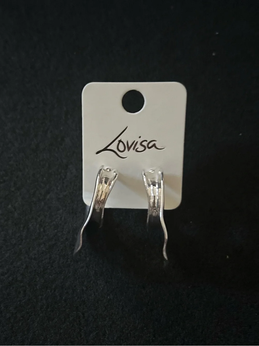 Lovisa Silver Tone Sculpted Hoop Earrings NWOT